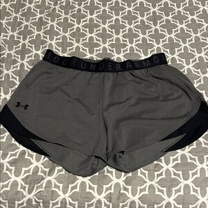 Under Armour Women's Black and Gray Athletic Shorts